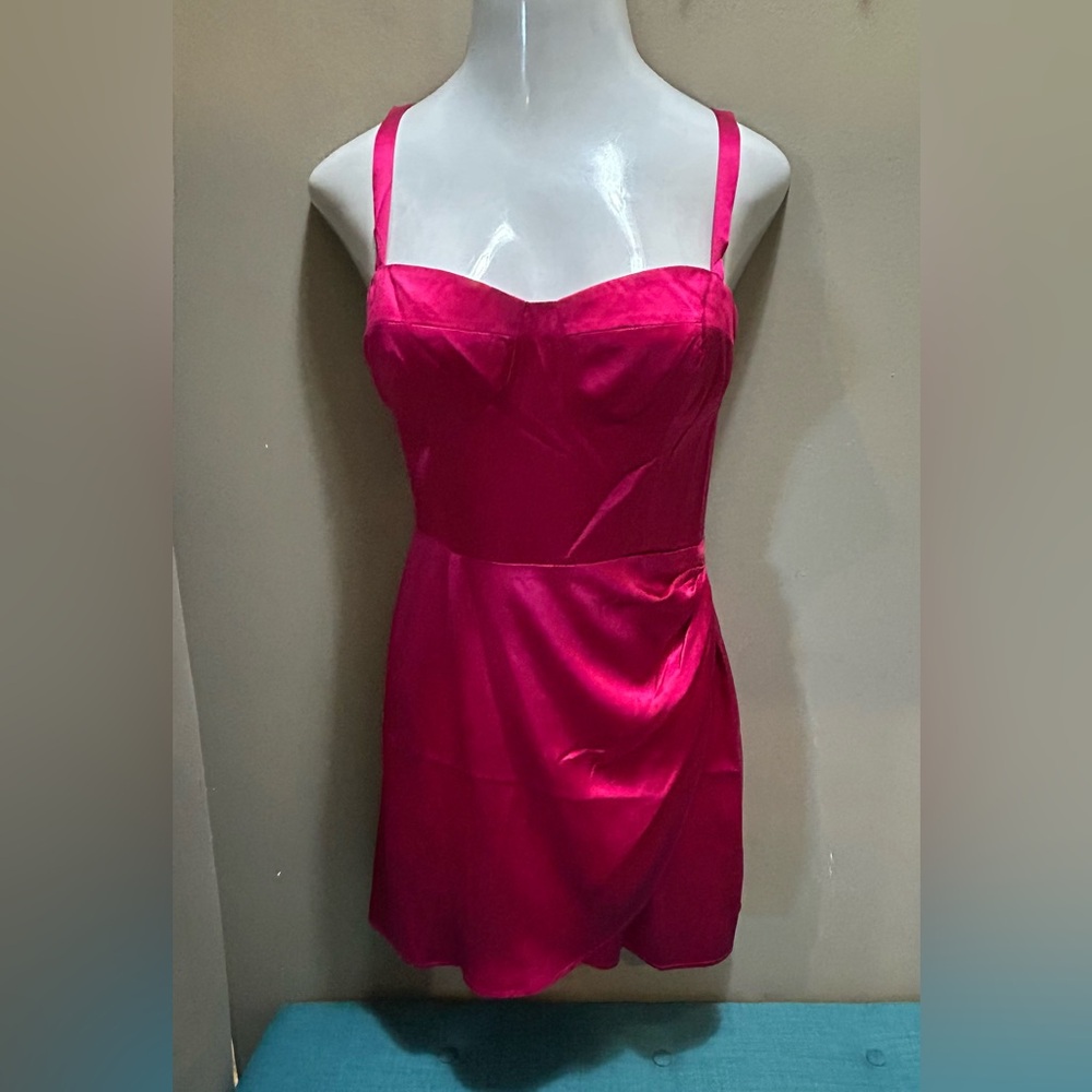 Reformation Sleeveless Silk Crossover Mini Dress